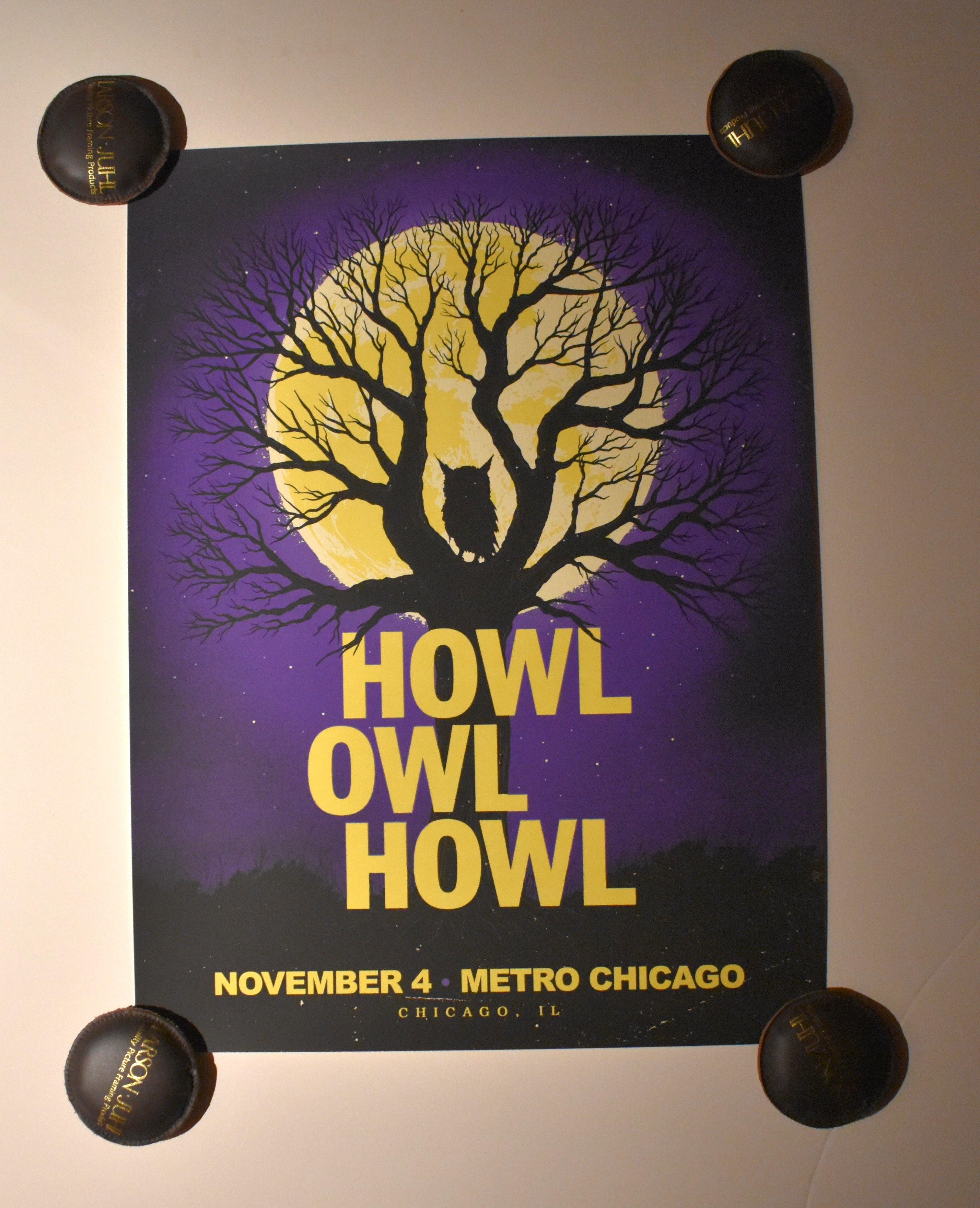 'Howl Owl Howl' Concert Poster, Metro Chicago November 4th 2025