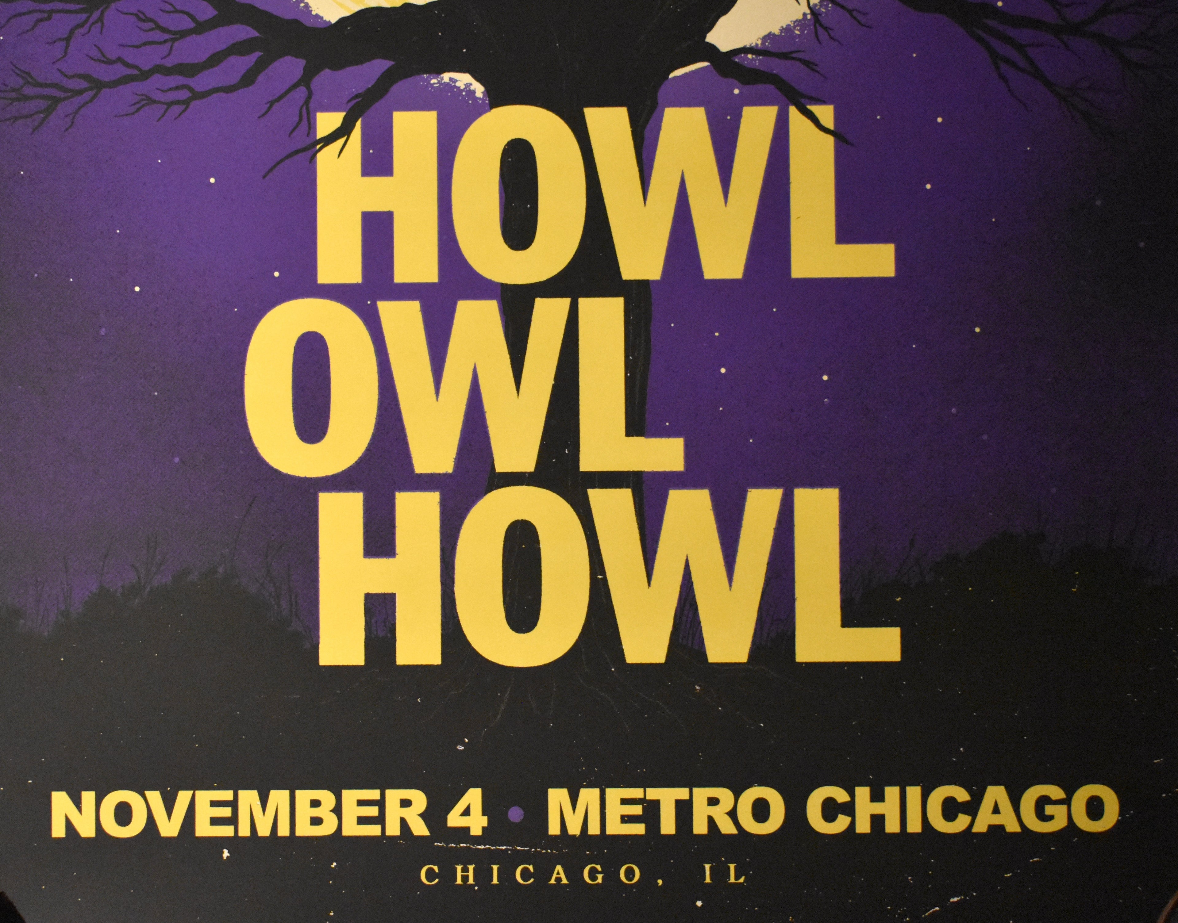 'Howl Owl Howl' Concert Poster, Metro Chicago November 4th 2025