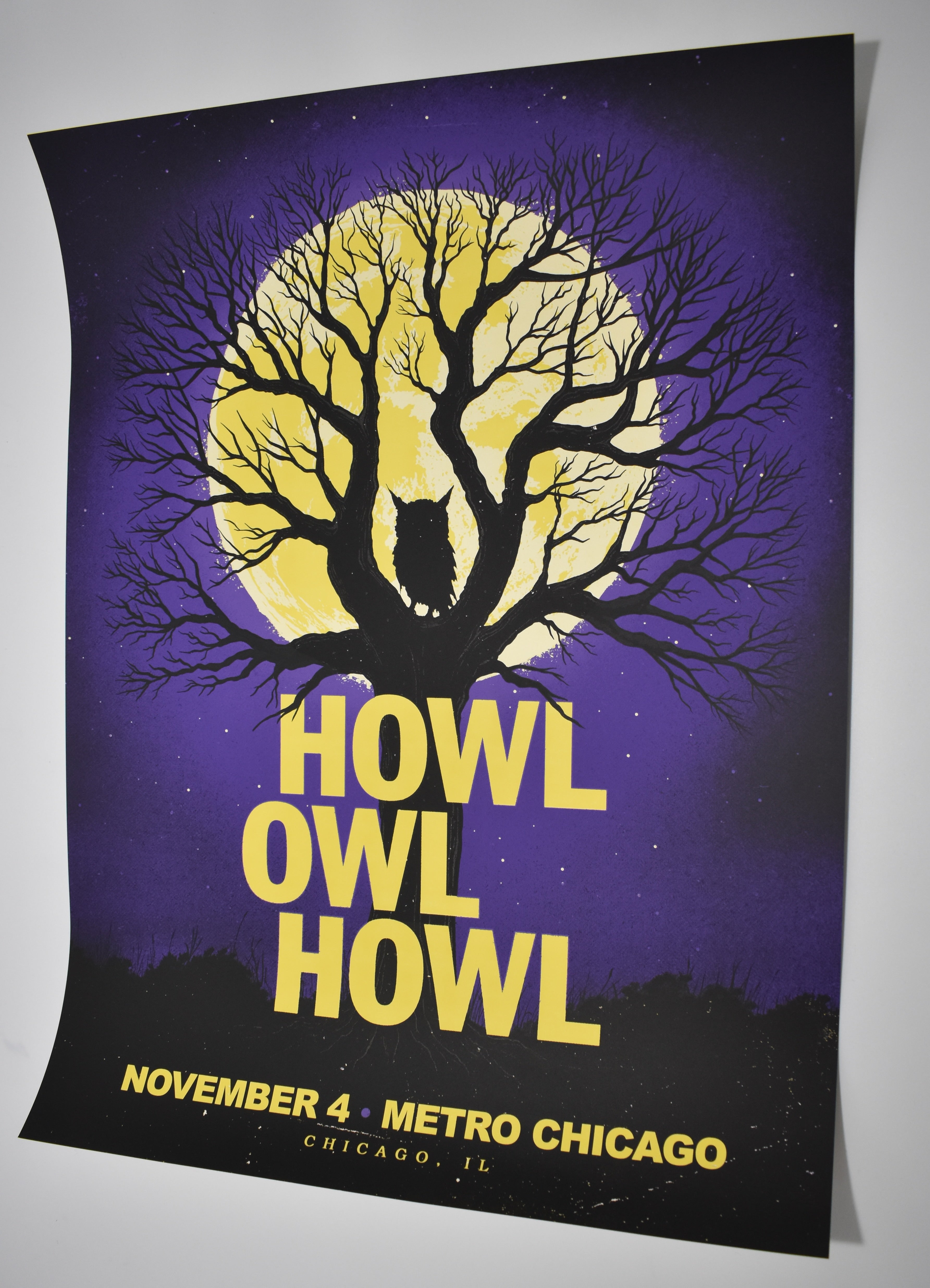'Howl Owl Howl' Concert Poster, Metro Chicago November 4th 2025
