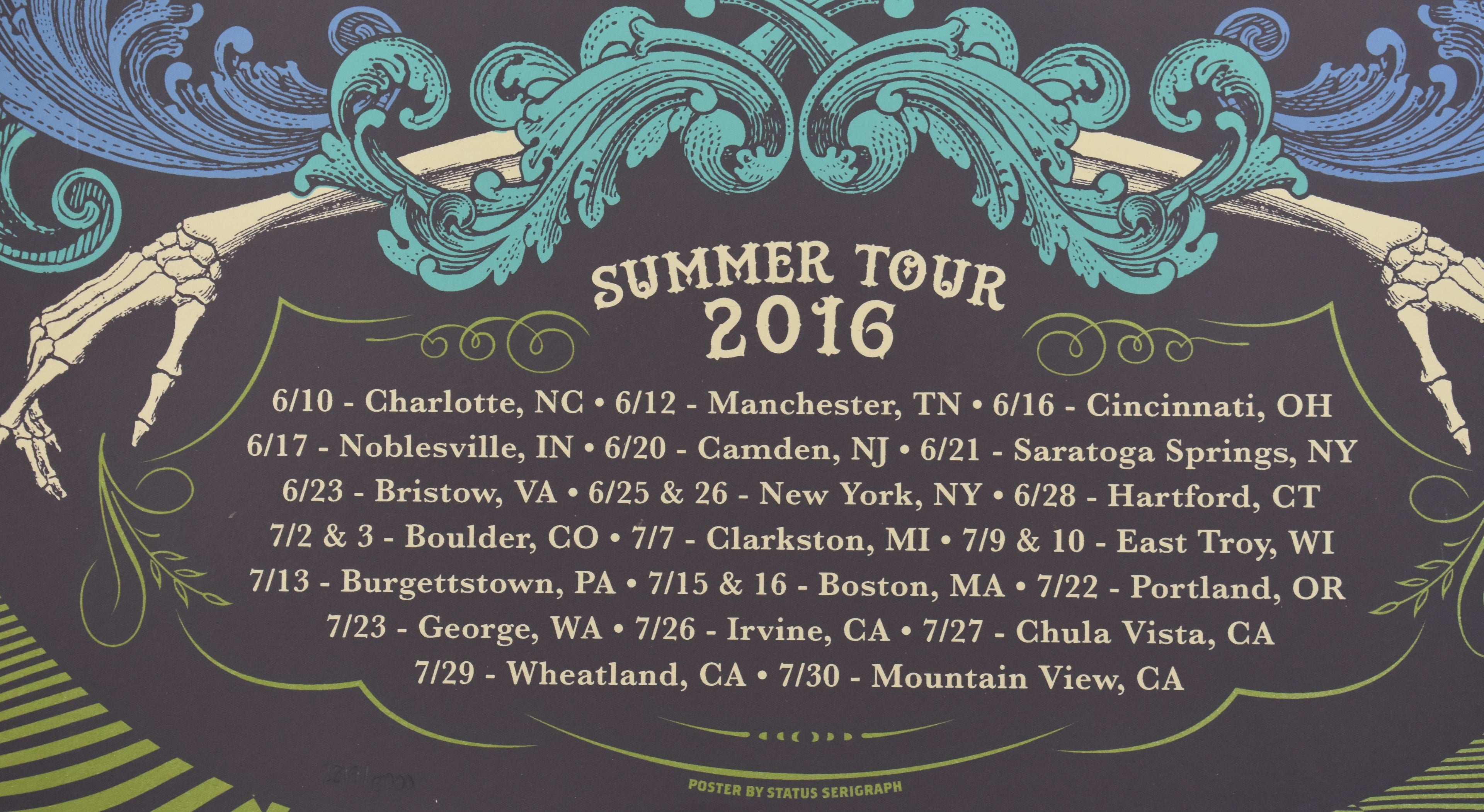 Dead & Company Summer 2016 Tour Poster Numbered 2819/5000, Justin Helton