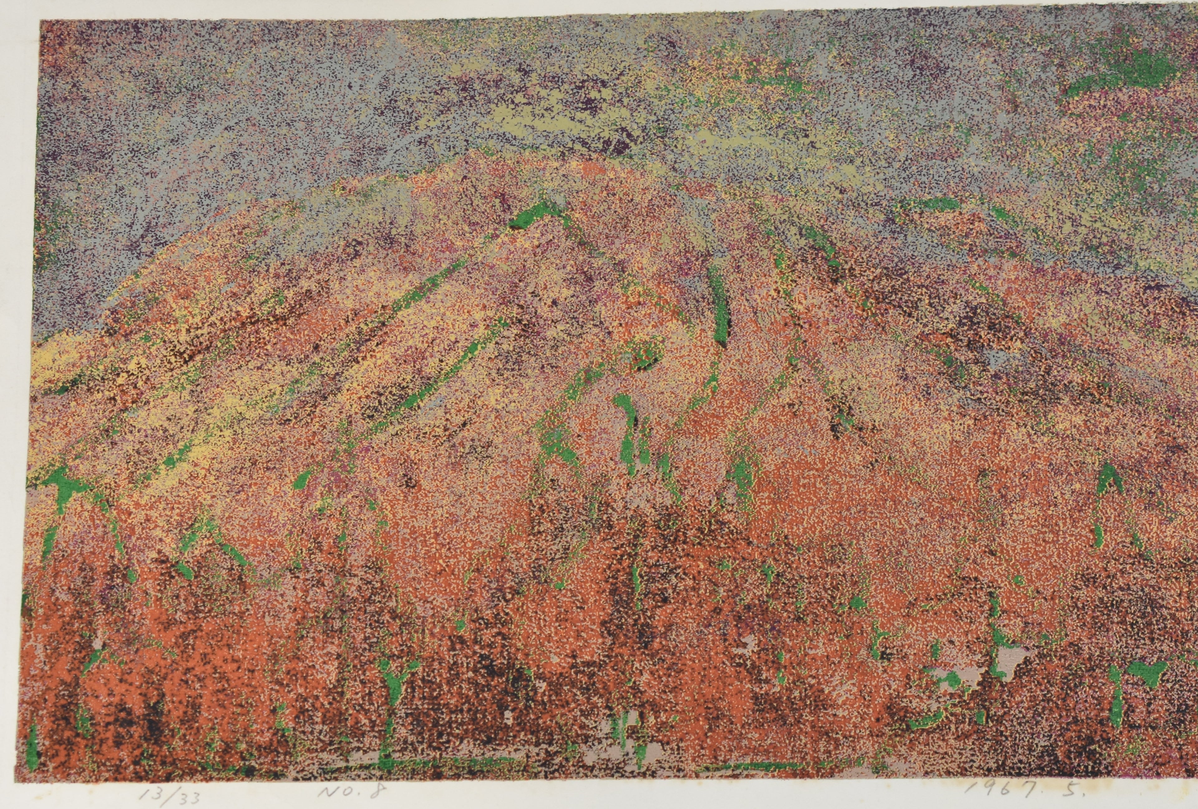 Yukio Katsuda Color Woodcut Mountain No. 8, 1967 Signed and Numbered