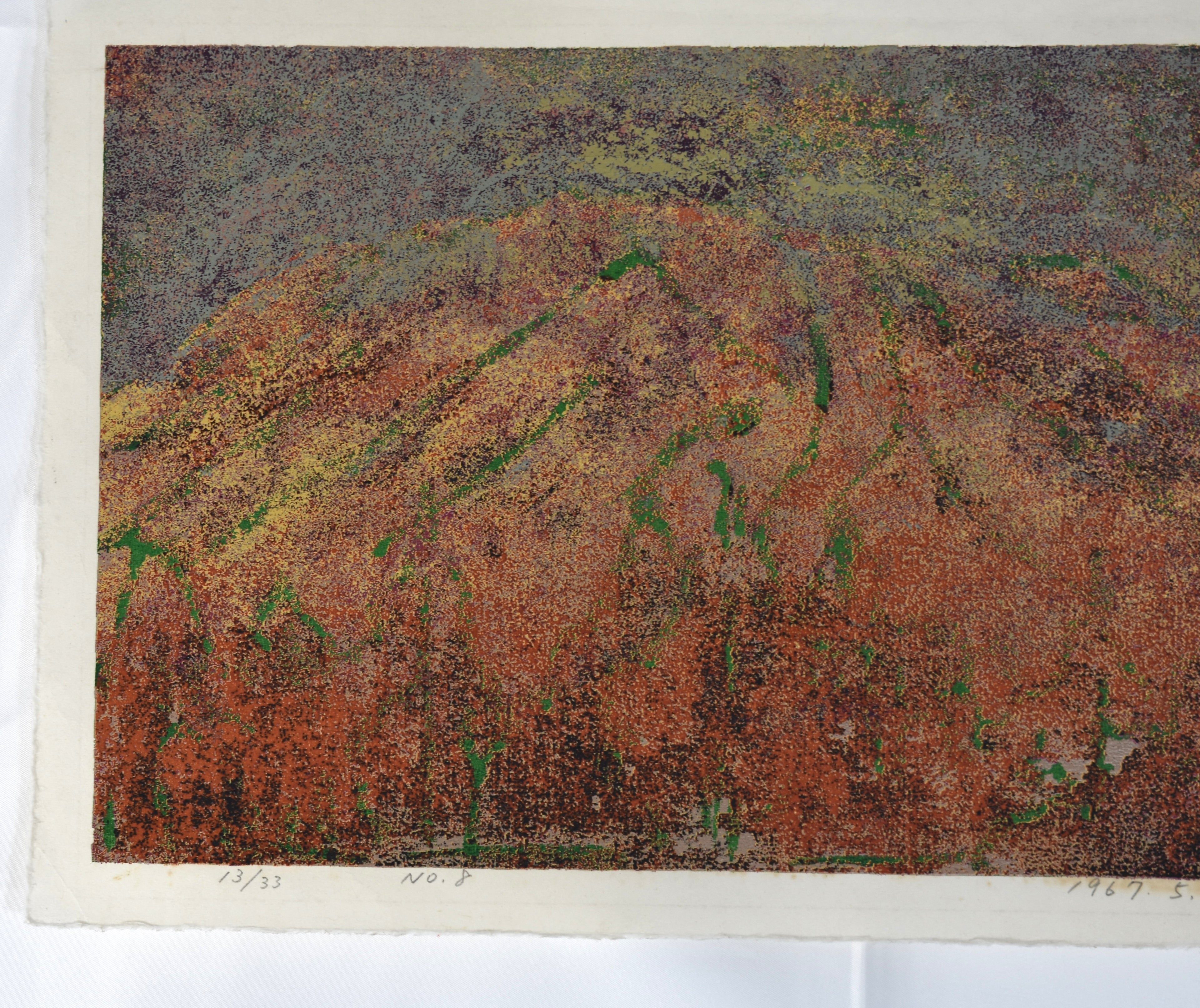 Yukio Katsuda Color Woodcut Mountain No. 8, 1967 Signed and Numbered