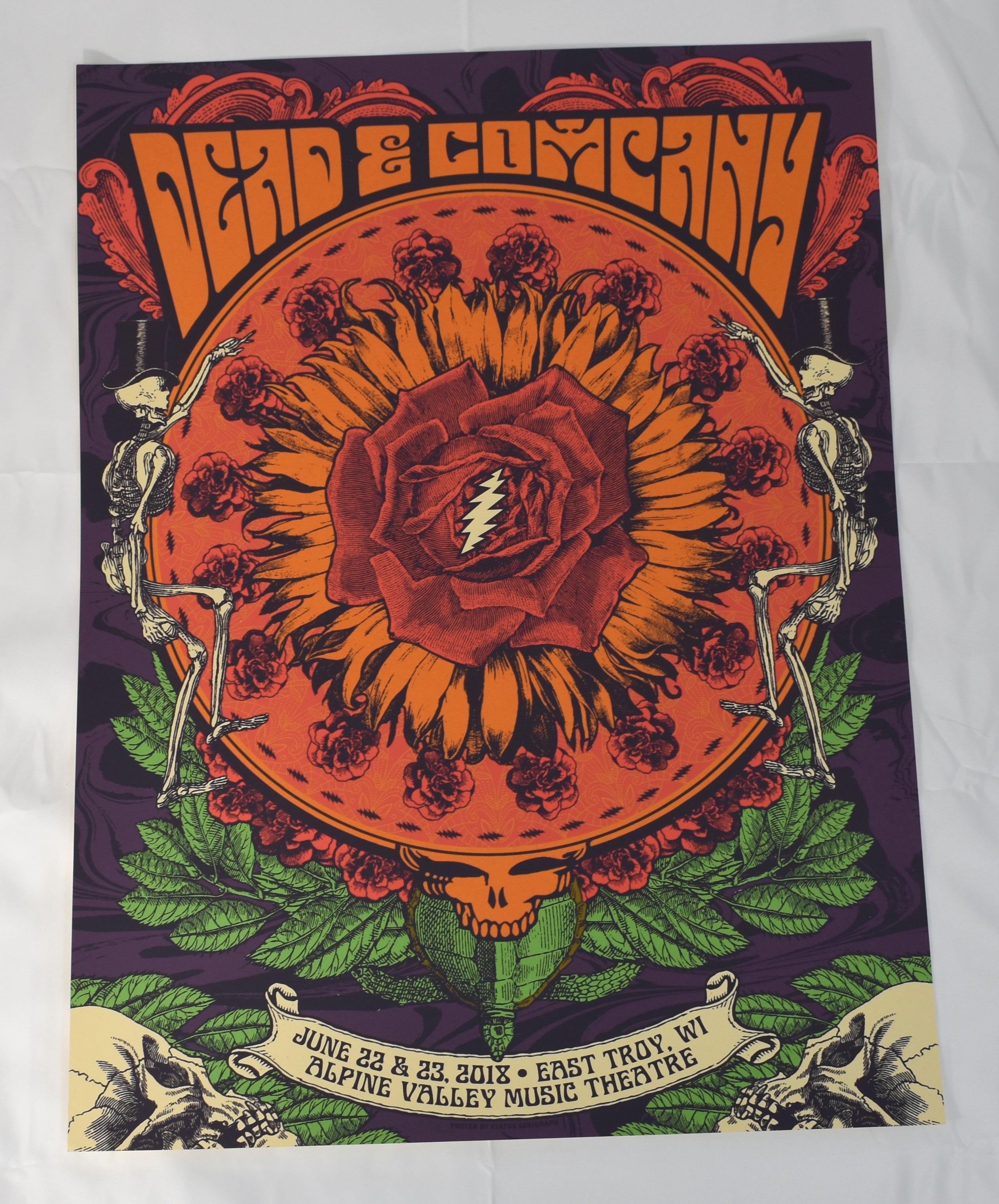 Dead and Company Alpine Valley Concert Poster, Justin Helton Status Serigraph 1358/1450