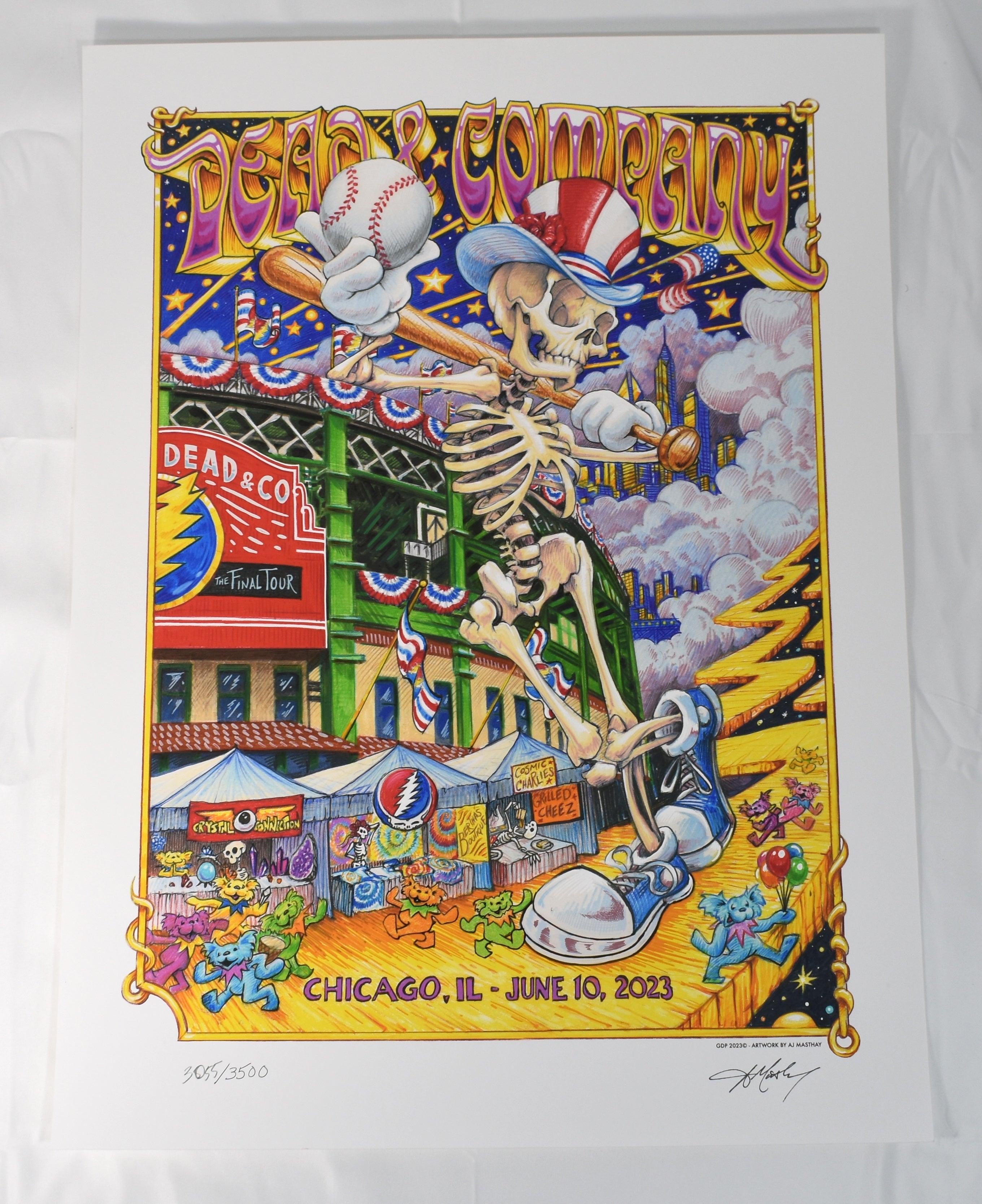 Dead & Company The Final Tour 2023 Poster, Chicago IL, AJ Masthay S/N 3055/3500