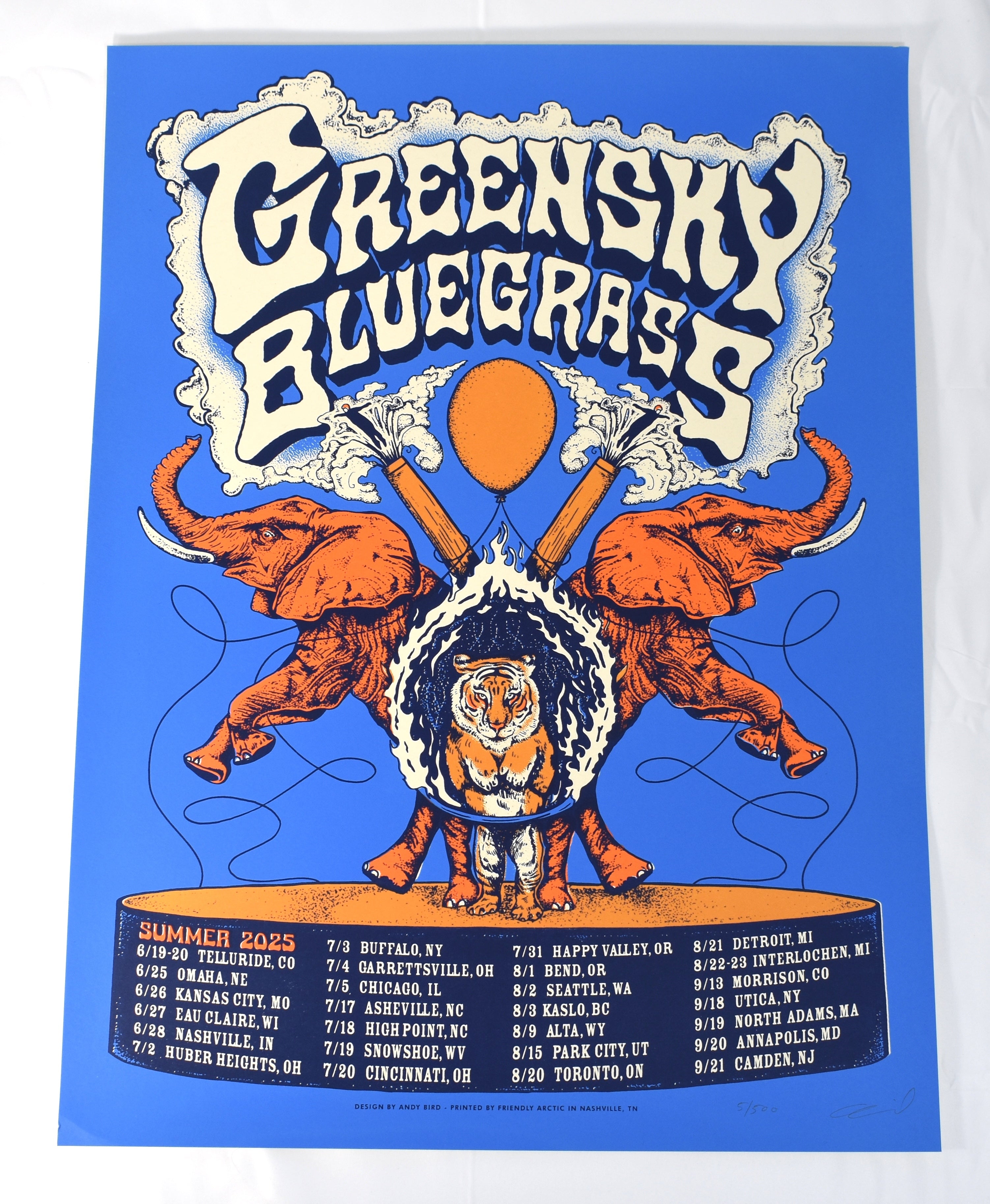 Greensky Bluegrass Summer 2025 Tour Poster, Signed + Numbered 5/500, Andy Bird