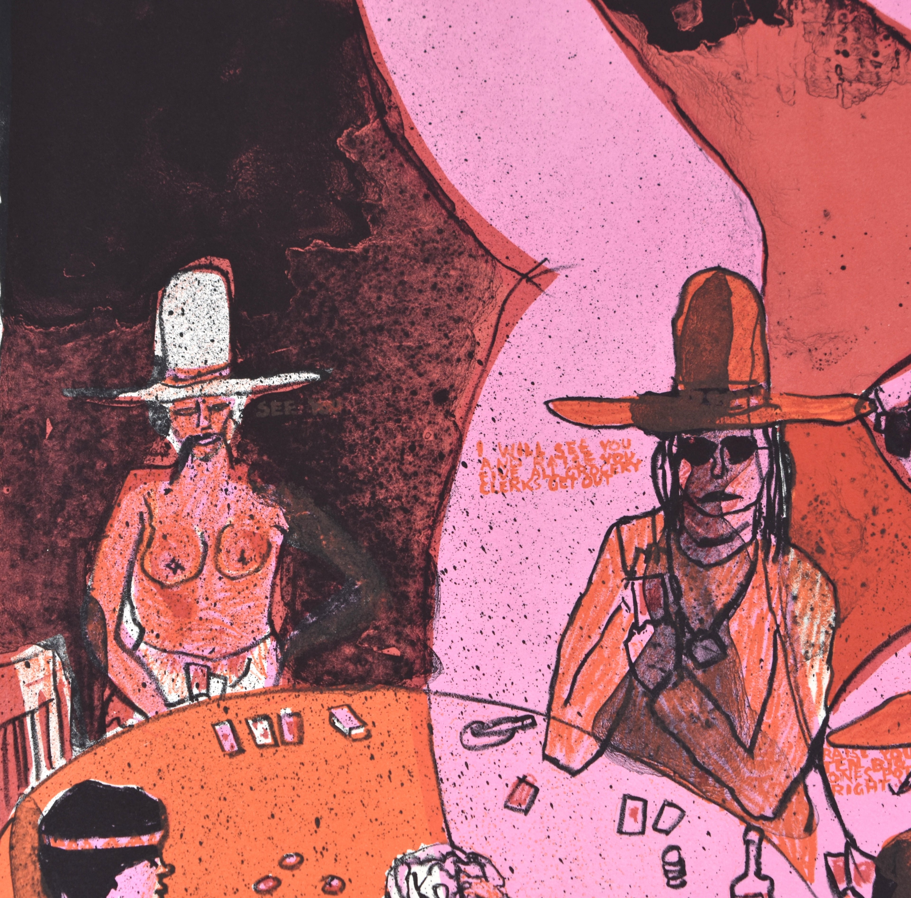 Vintage Warrington Colescott Signed Lithograph, 'A Wild Wild West: Dodge City' 1969