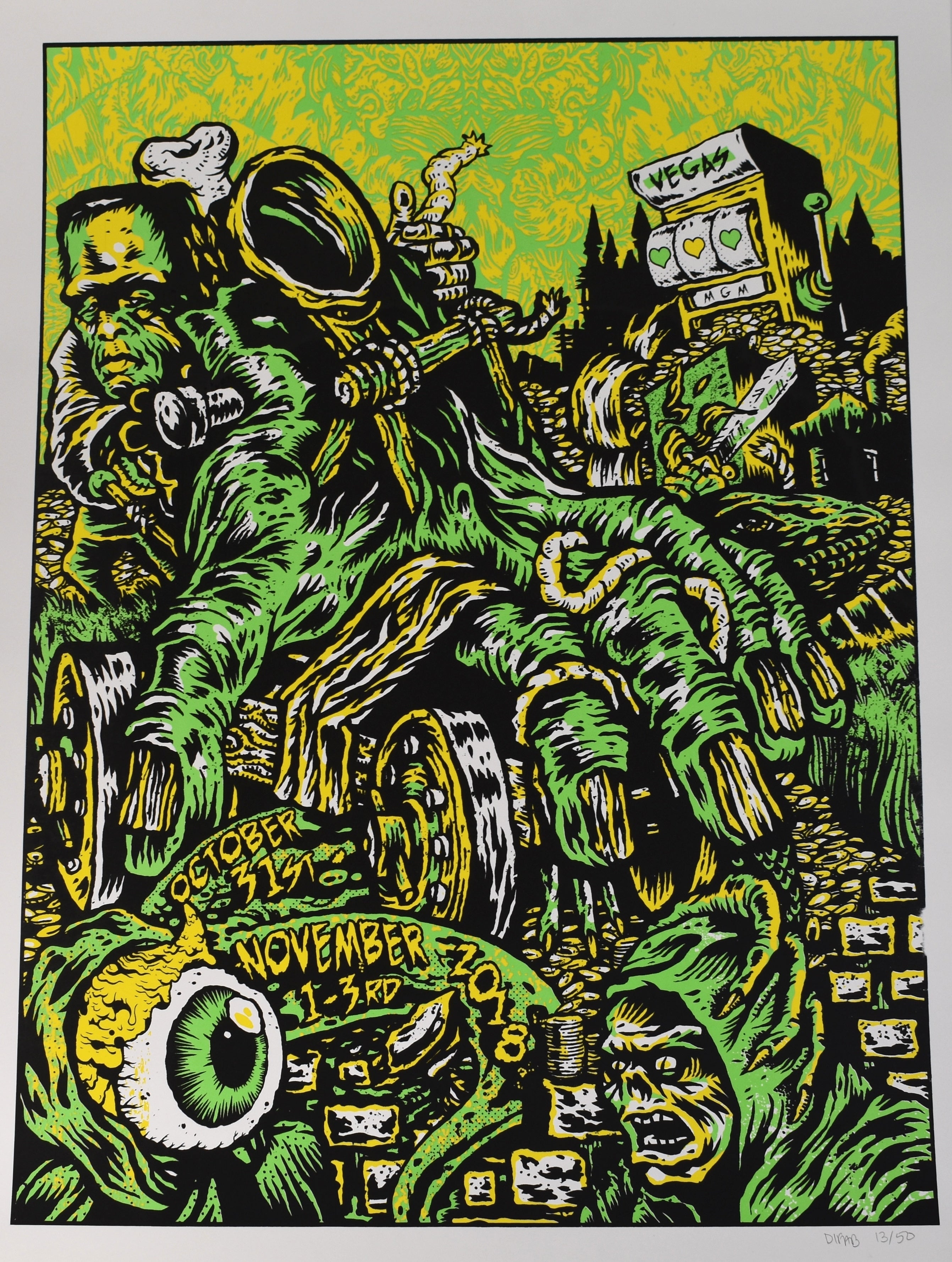 Phish Poster Nick Difabio 2018 Summer Tour S/N 13/50, Las Vegas, MGM Grand
