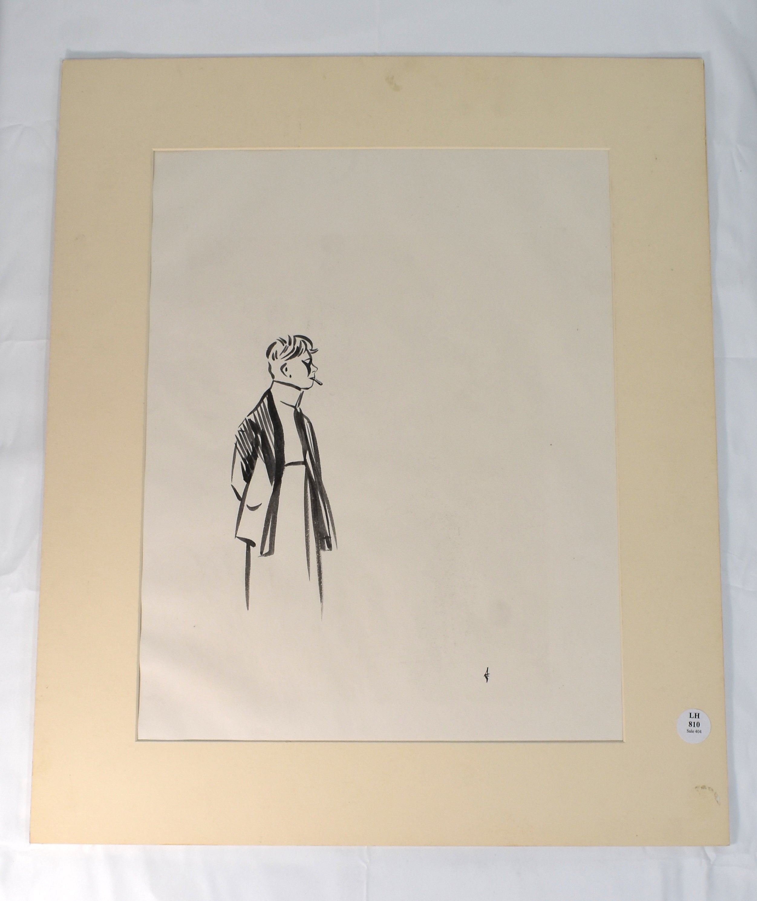 Jean-Louis Forain Ink On Paper Drawing, "Untitled (Waiter)", Signed by The Artist
