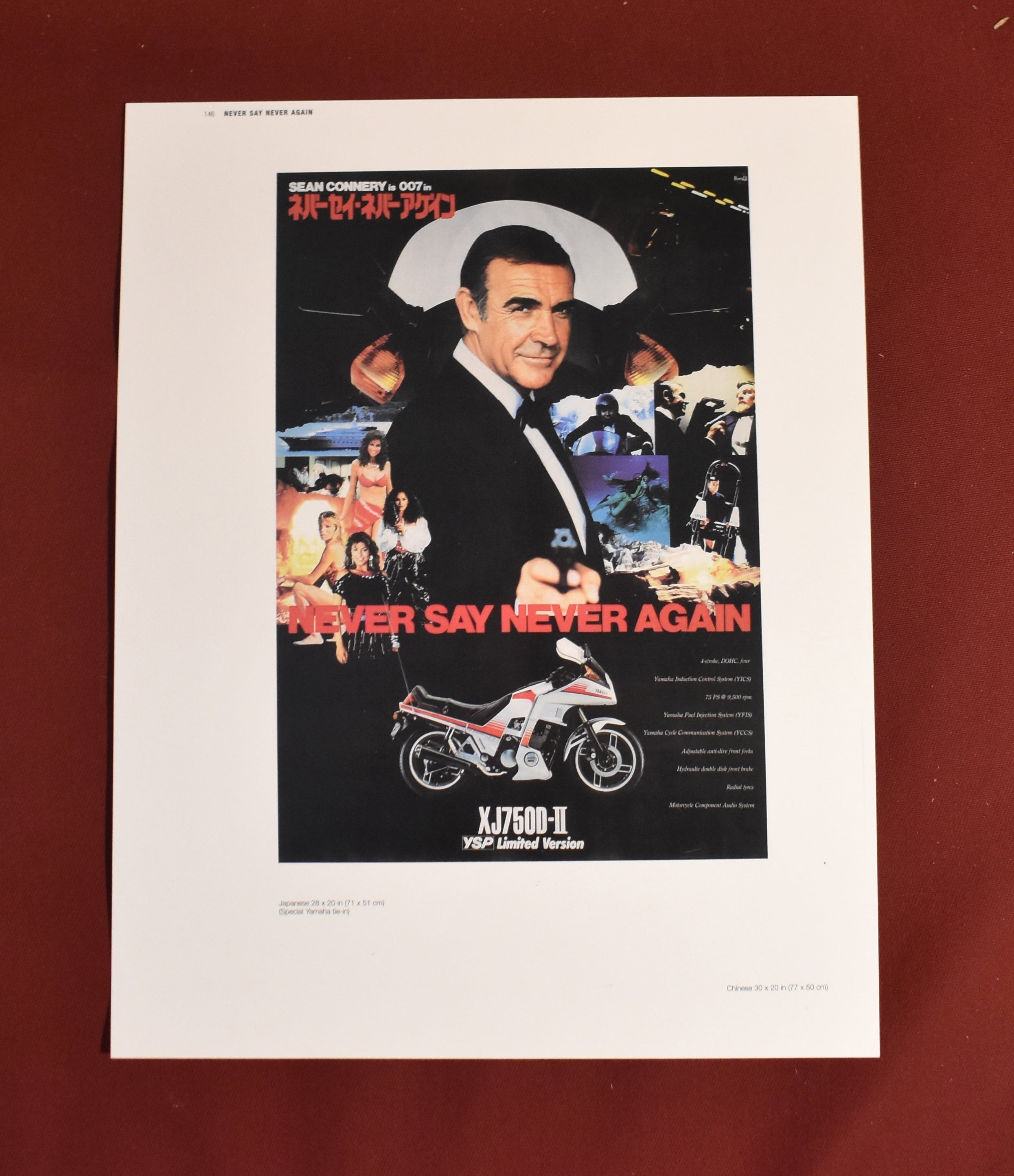 Two Vintage James Bond "Never Say Never Again" Mini Posters Japan, Thailand