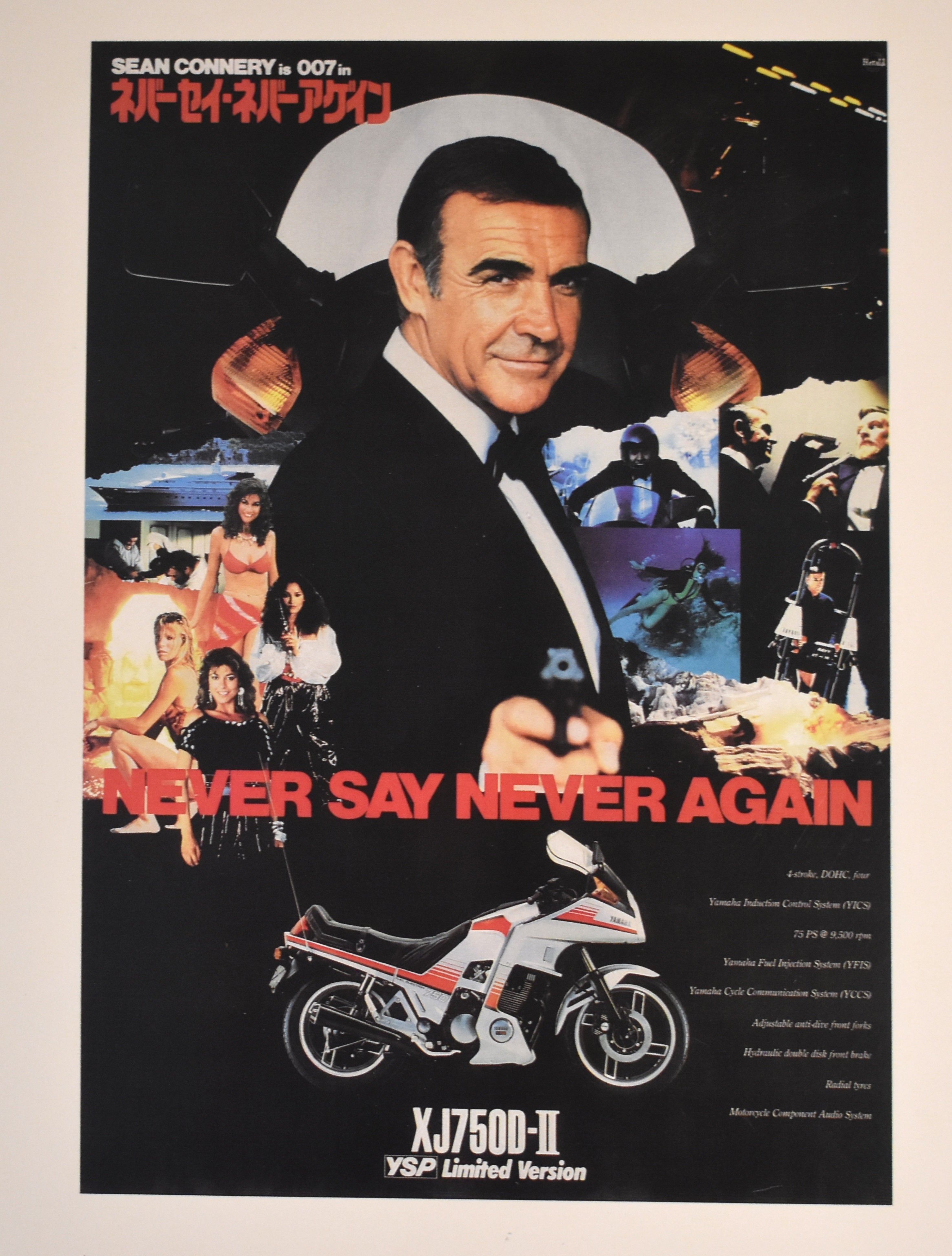 Two Vintage James Bond "Never Say Never Again" Mini Posters Japan, Thailand