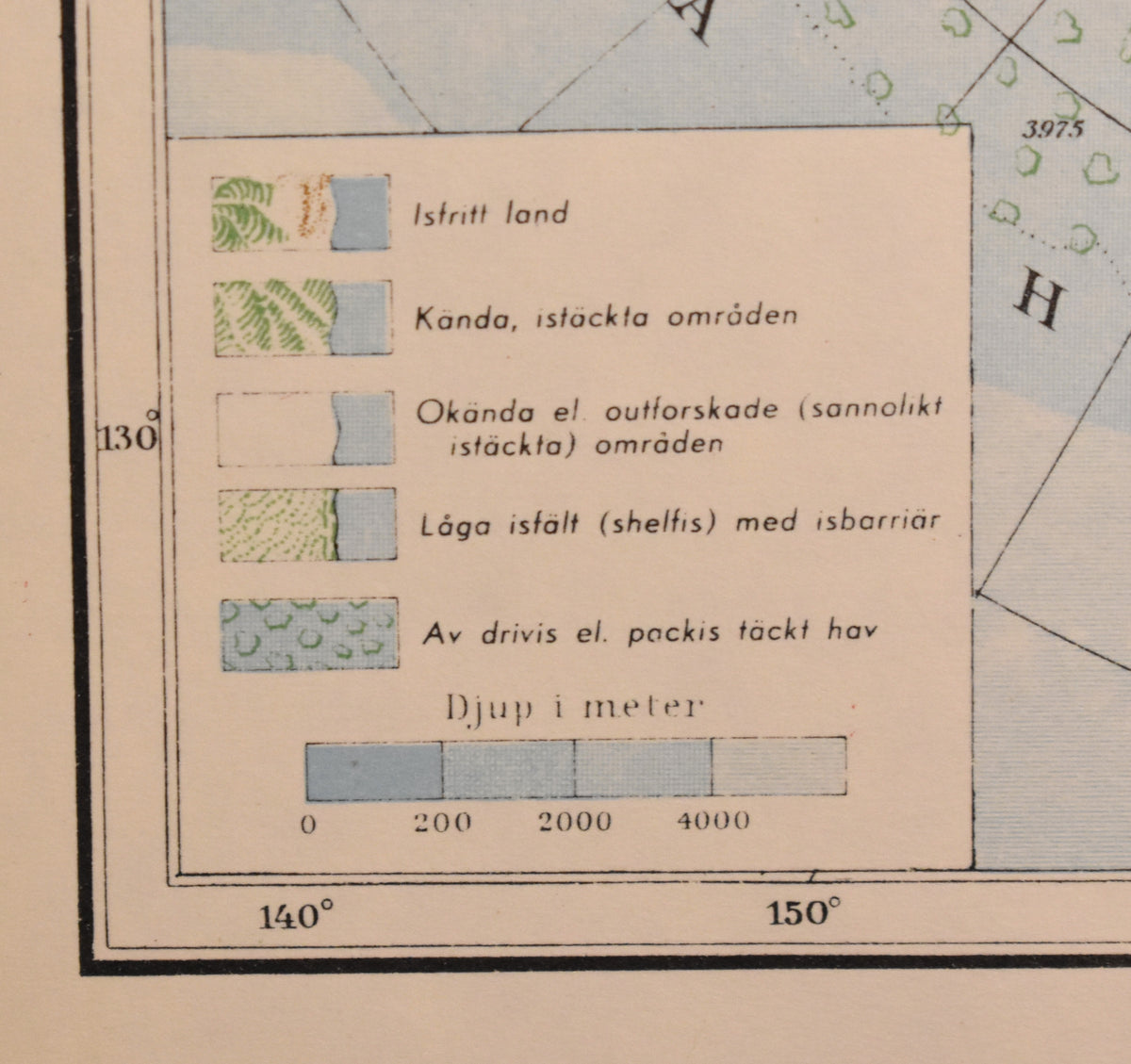 Map of Antarctica, ‘Antarktis’ Swedish Encyclopedia Plate, Forlagshuset Norden Malmo