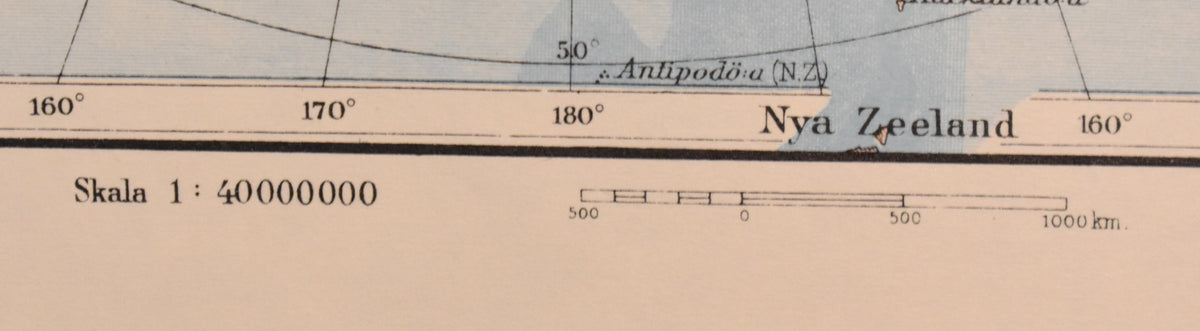 Map of Antarctica, ‘Antarktis’ Swedish Encyclopedia Plate, Forlagshuset Norden Malmo