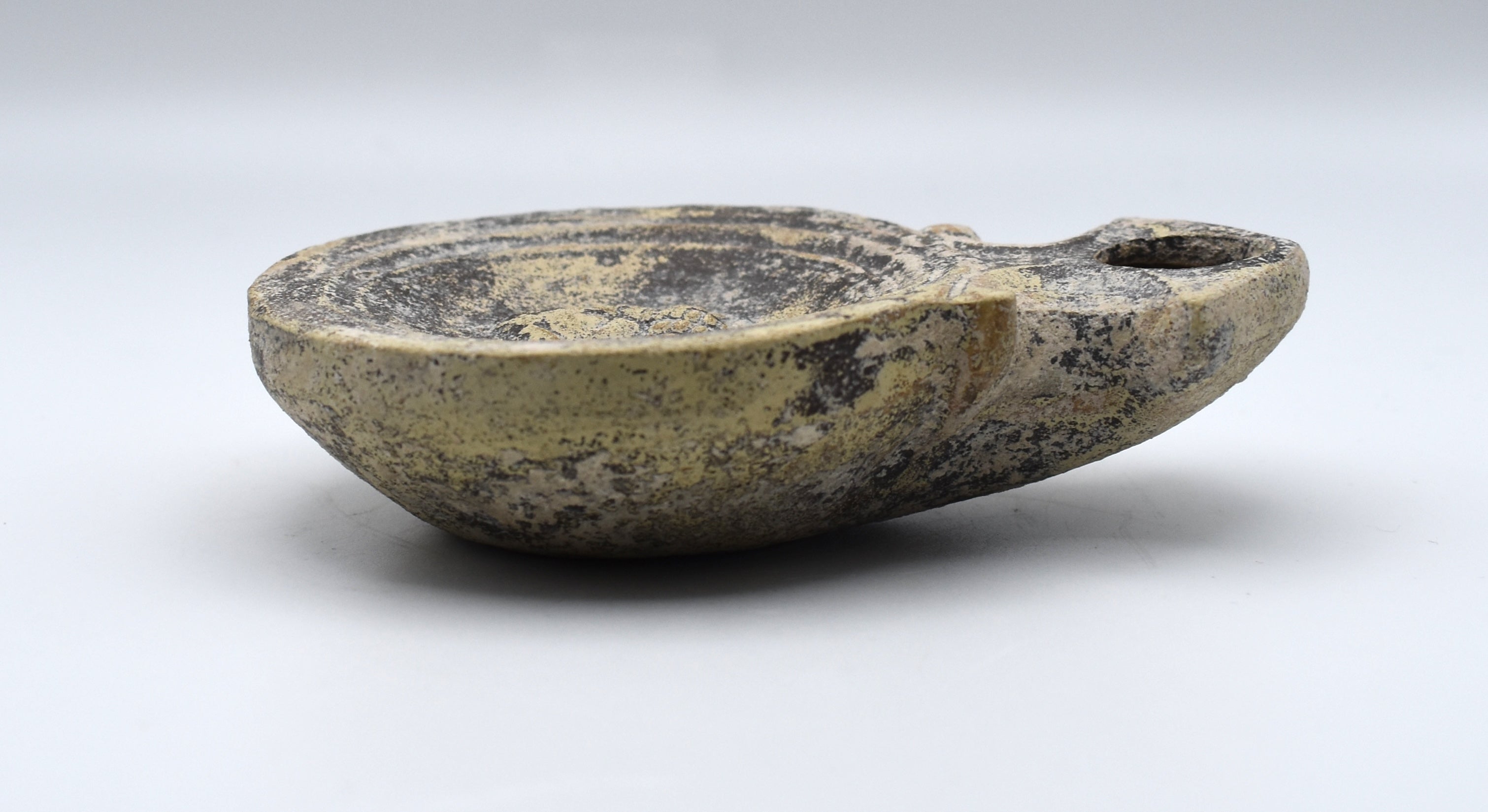 Ancient Roman Pottery Oil Lamp, Possibly Byzantine Era