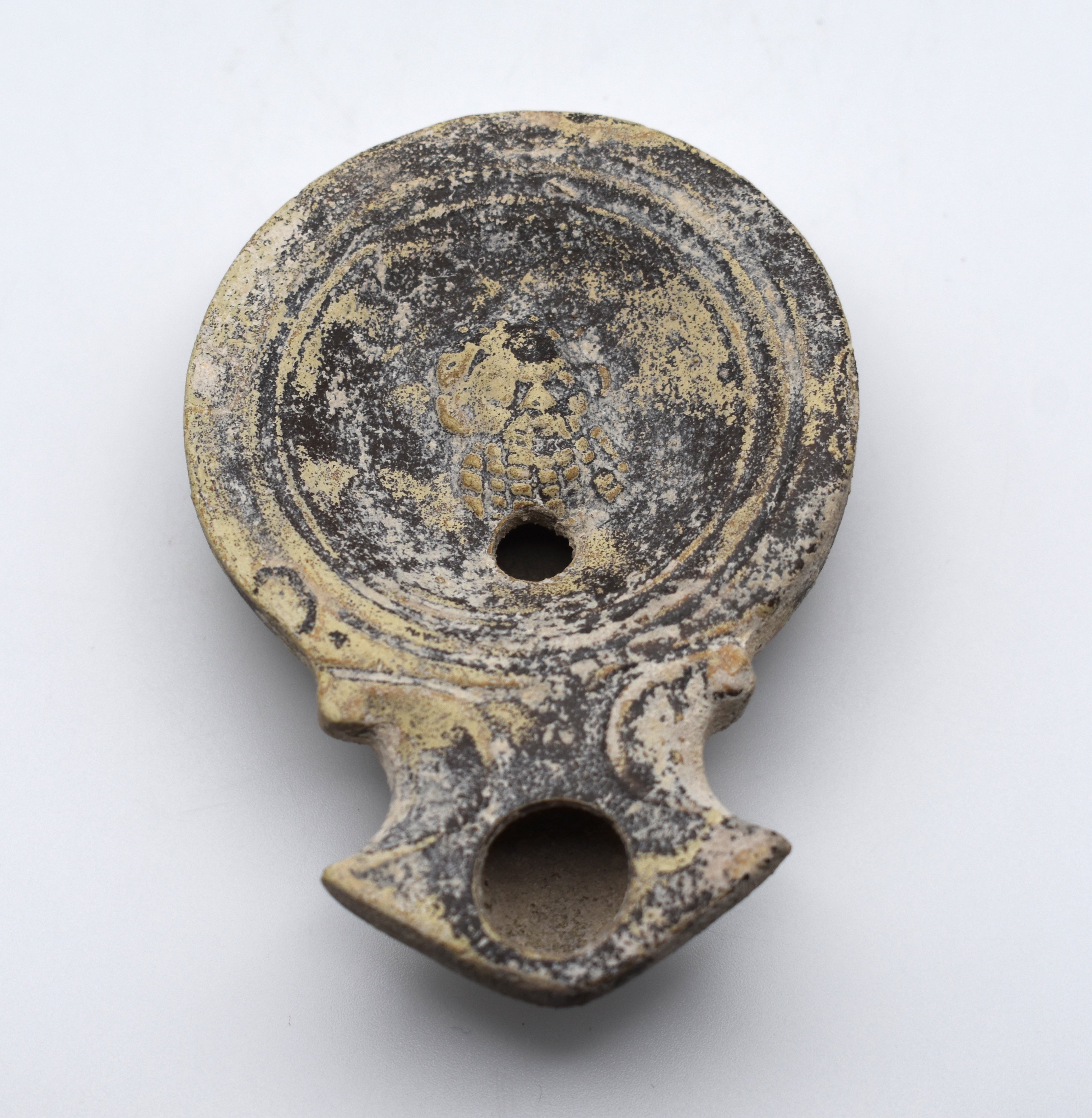 Ancient Roman Pottery Oil Lamp, Possibly Byzantine Era