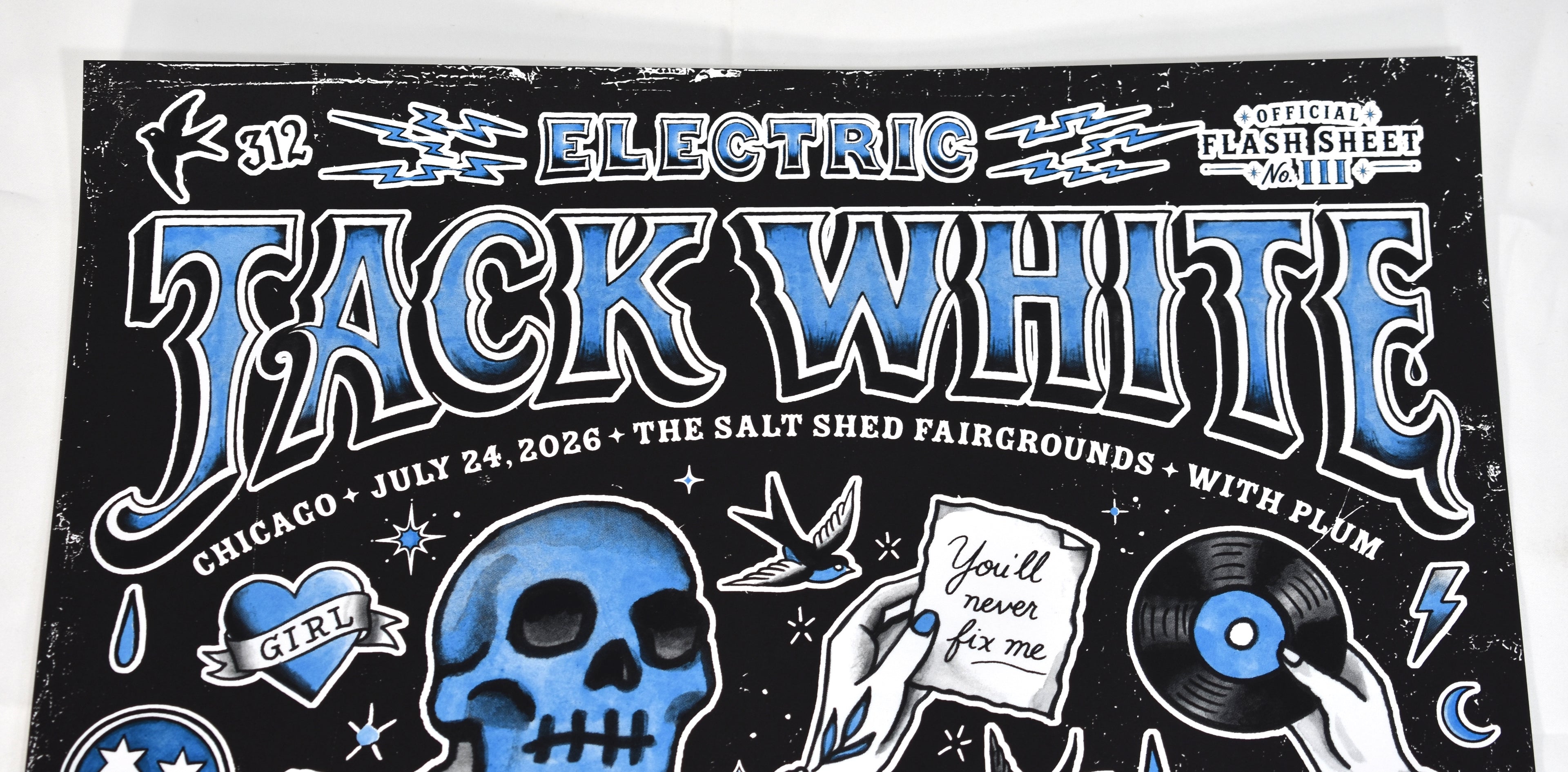Jack White Concert Poster, The Salt Shed Chicago 7/4/2026, Matthew Jacobson 381/430