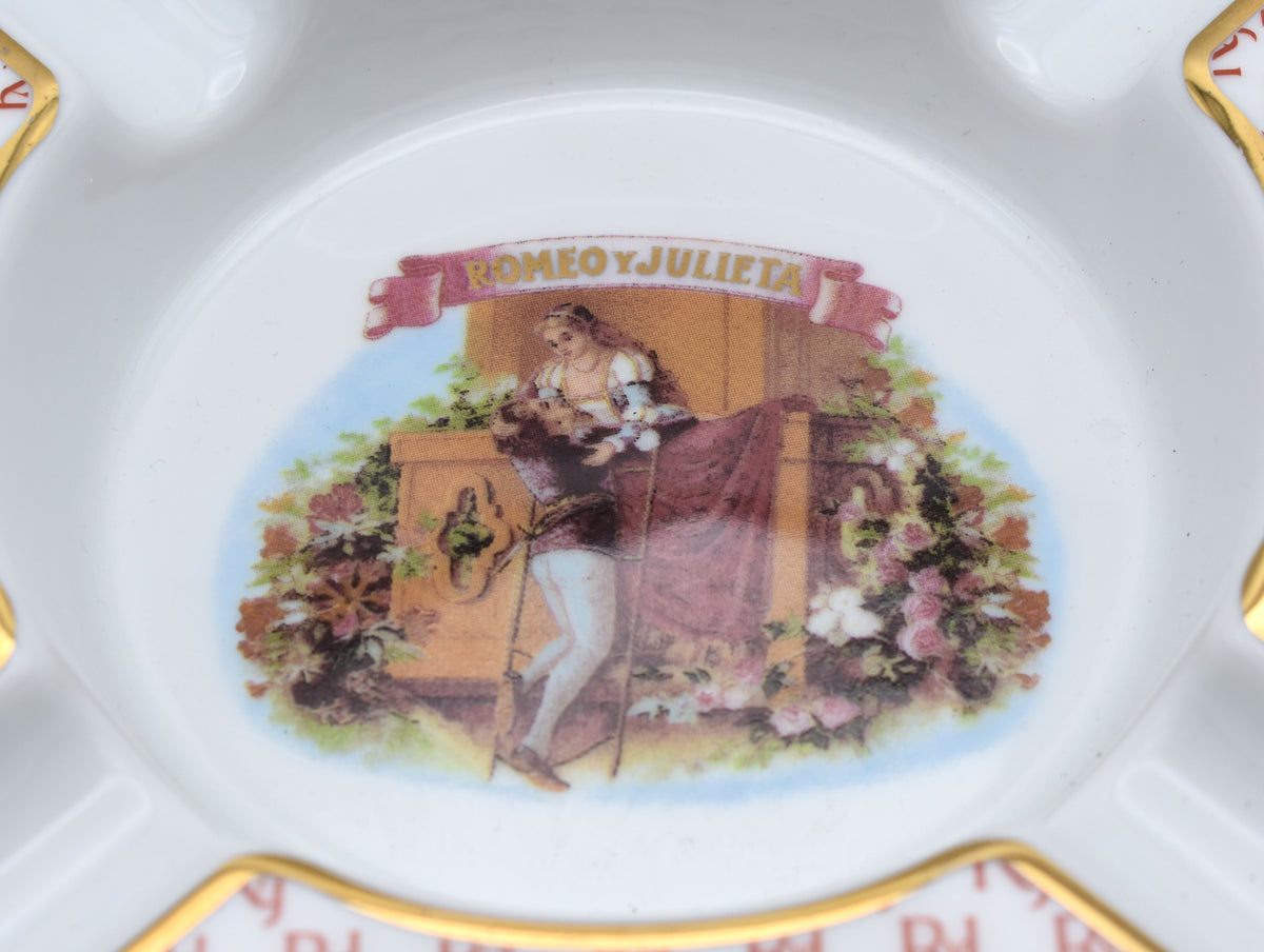 Vintage Romeo y Julieta Cigar Ashtray, Bidasoa Spain, Made of Porcelain