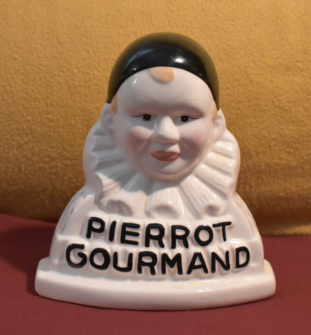 Vintage Pierrot Gourmand Clown Lollipop Holder, Made of Ceramic