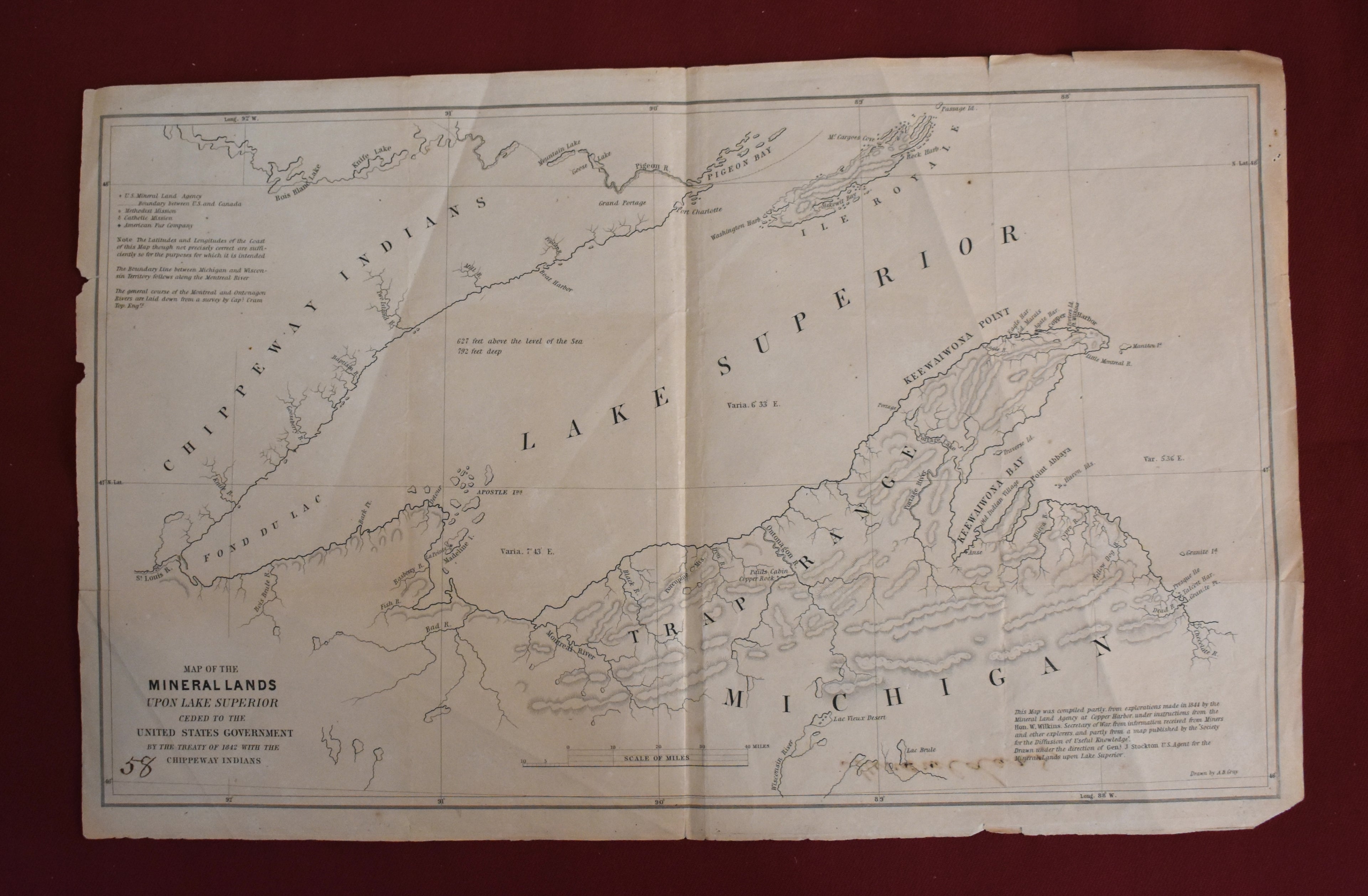 Map of the Mineral Lands Upon Lake Superior