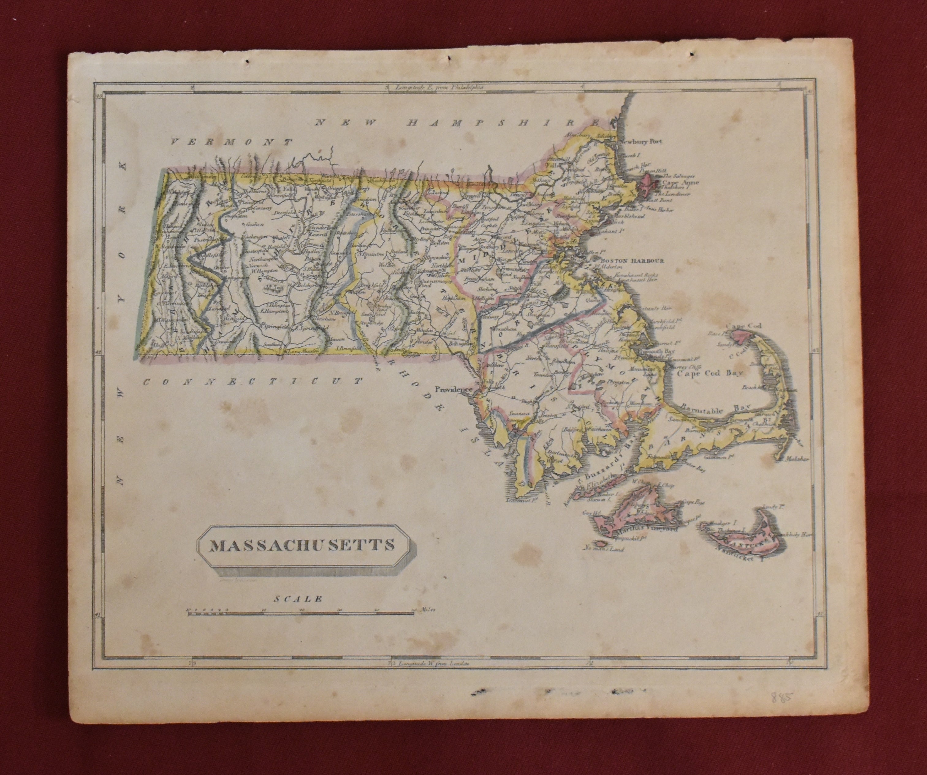 Antique Map of Massachusetts
