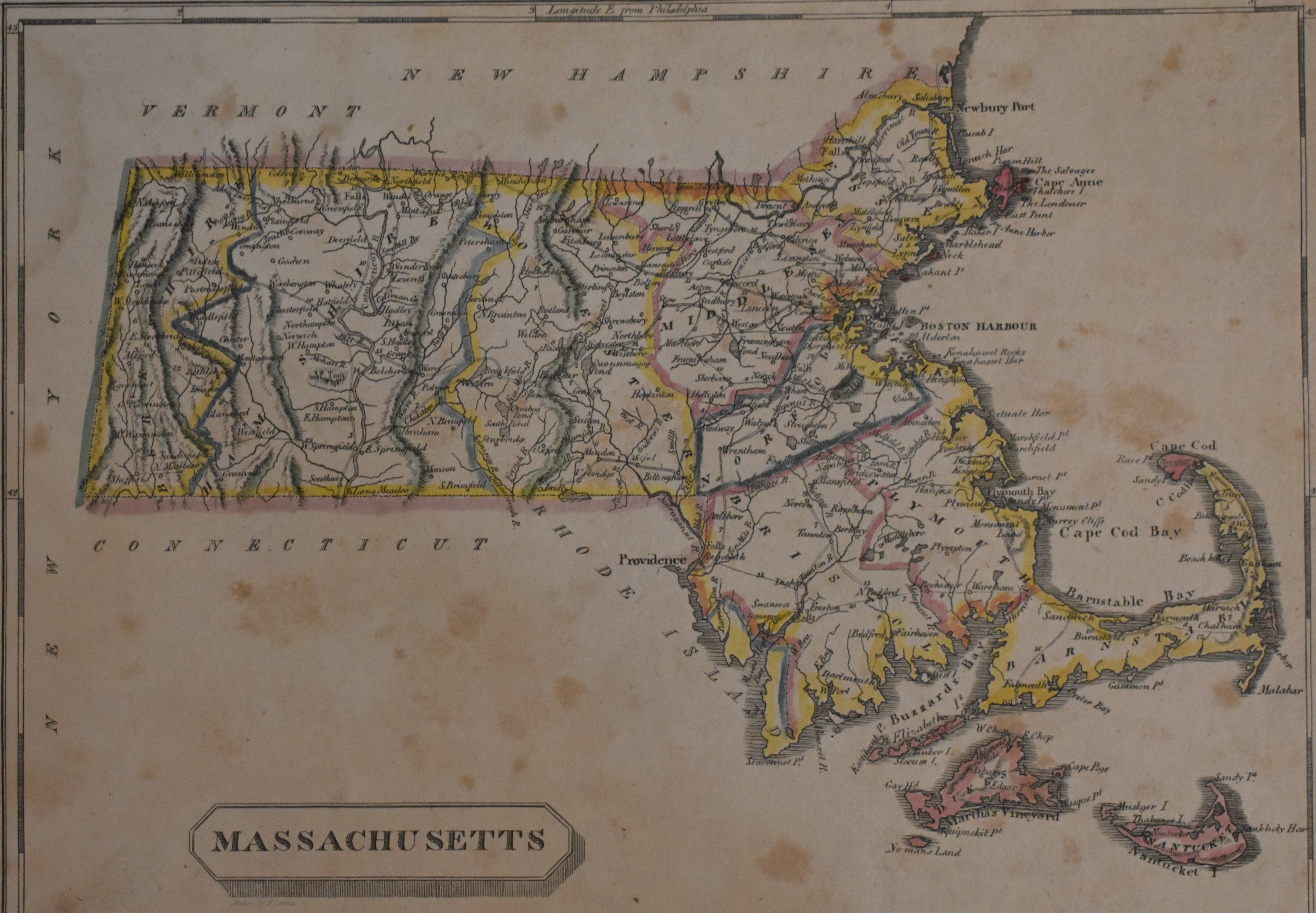Antique Map of Massachusetts