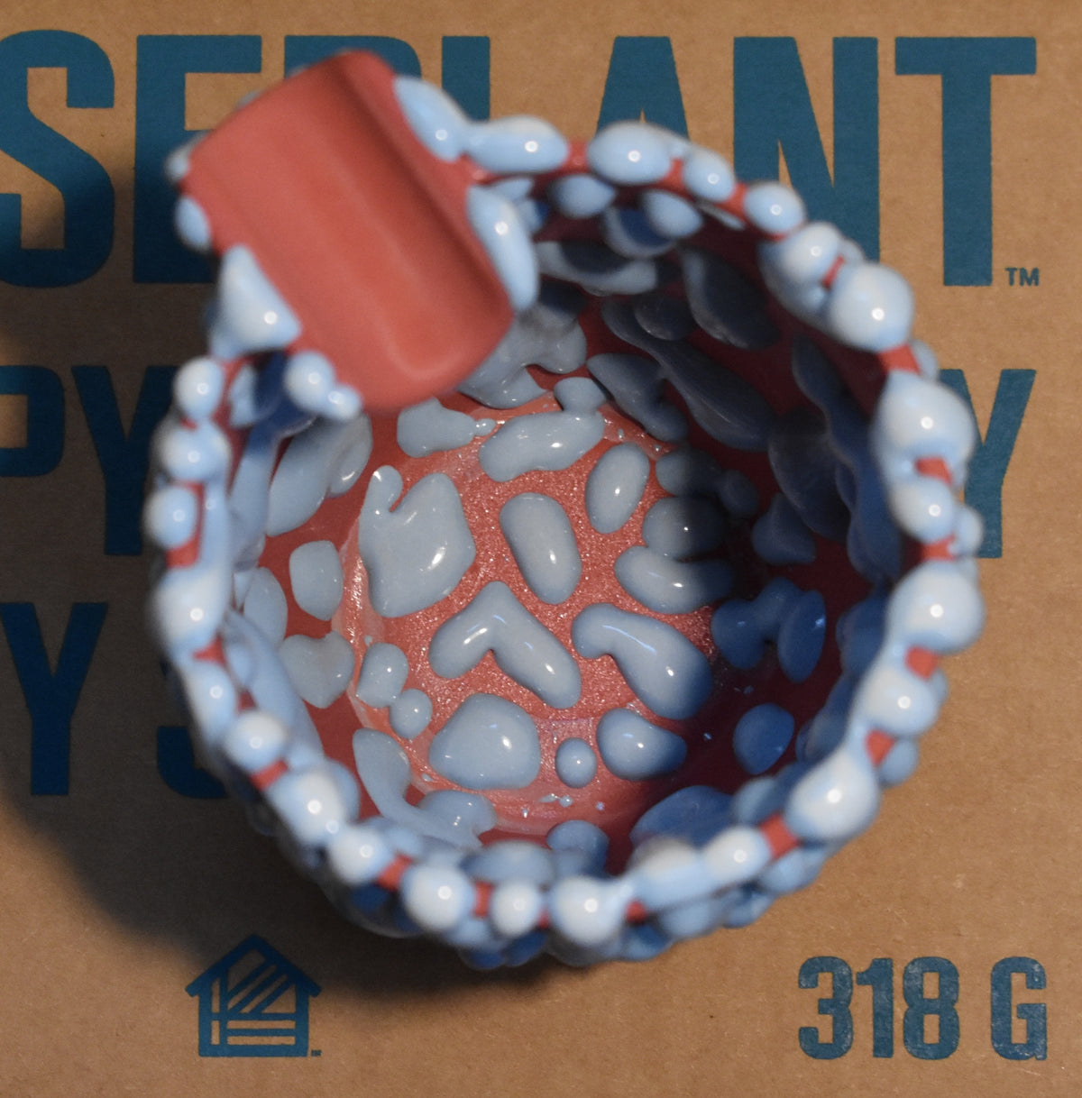 Houseplant Red and Aqua Gloopy Ashtray by Seth, Number 474/500 Limited Edition
